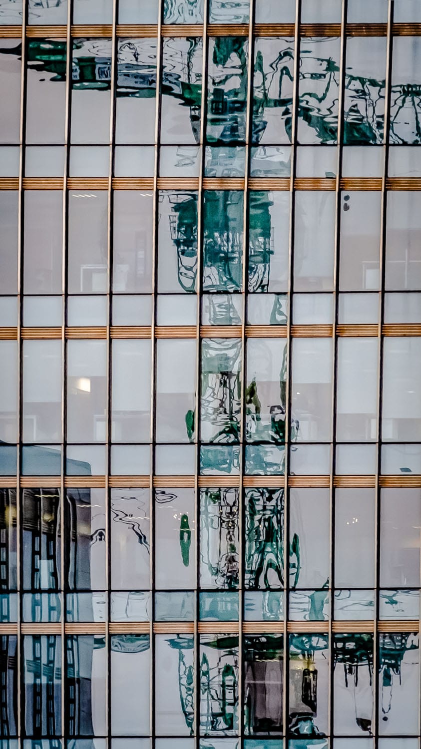 The Crane reflected in Georges Quay Plaza - Mike Smith Photography